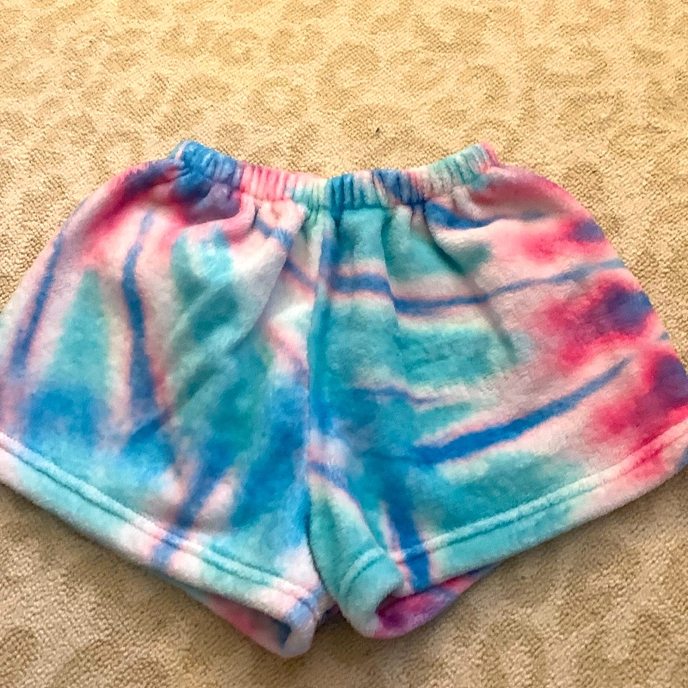 TOP TRENZ fluffy pajama shorts size girls 7-8